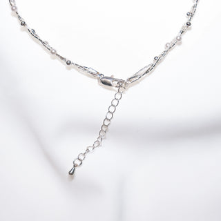 Vintage Braided Baby Bead Necklace in Sterling Silver