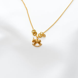 Carousel Horse Gold Charm Necklace – Elegant Minimal Pendant