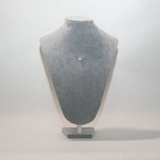 Pearl Bow Necklace in Silver with CZ Ribbon Pendant