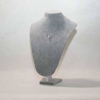 Pearl Bow Necklace in Silver with CZ Ribbon Pendant