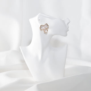 Pearl Flower Earrings with S925 Silver Stud