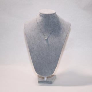 Zircon Bow Pearl Pendant Necklace – White Pearl / Tahitian Gray Pearl