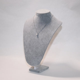 Zircon Bow Pearl Pendant Necklace – White Pearl / Tahitian Gray Pearl