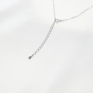 Sterling Silver Round Pearl Necklace with Cubic Zirconia | Elegant Minimalist Jewelry