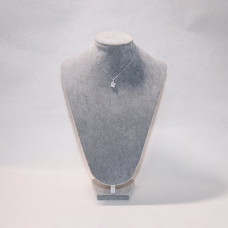 925 Sterling Silver Pink CZ Star Pendant Necklace