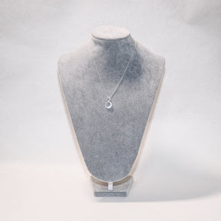 Sterling Silver Galaxy Moon Necklace – Textured Crescent Pendant