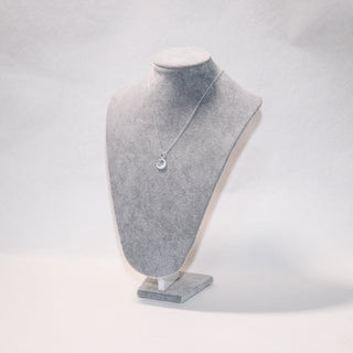 Sterling Silver Galaxy Moon Necklace – Textured Crescent Pendant