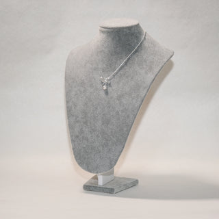 Asymmetrical Bow Pearl Necklace in 925 Sterling Silver