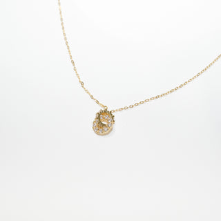 Sterling Silver 14K Gold Plated Daisy Double Circle Necklace – Minimal CZ Pendant for Women