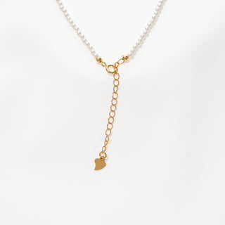 Slim Waist CZ Pearl Pendant Necklace in Gold