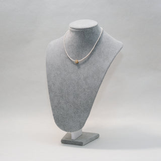 Slim Waist CZ Pearl Pendant Necklace in Gold