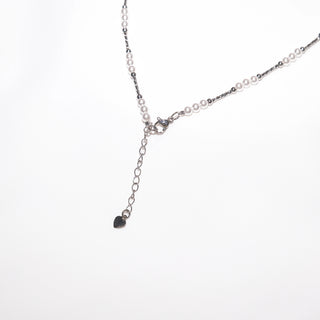 Silver Plated Pearl Necklace Choker Dainty Satellite Beaded Chain Elegant Minimalist Jewelry for Women