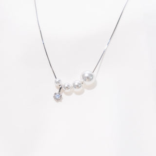Starburst Pearl Necklace S925 Sterling Silver Cubic Zirconia Pendant Minimalist Elegant Jewelry Gift for Women