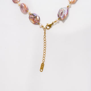Baroque Freshwater Pearl Necklace Iridescent Pink Purple Statement Jewelry Gift for Wome
