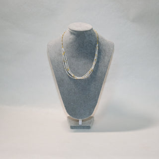 Multi Layer Pearl Necklace Gold Beaded Long Necklace Elegant Dainty Jewelry