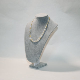 Multi Layer Pearl Necklace Gold Beaded Long Necklace Elegant Dainty Jewelry