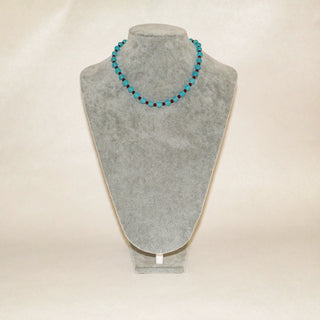 Blue Red Beaded Necklace for Women Color Contrast Jewelry Glass Bead Chain Necklace Gift for Her