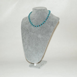 Blue Red Beaded Necklace for Women Color Contrast Jewelry Glass Bead Chain Necklace Gift for Her