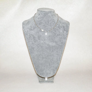 Pearl Beaded Chain Necklace with Heart Charm, 925 Silver Plated Minimalist Handmade Jewelry