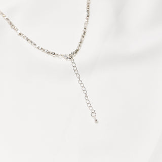 Dainty Silver Pearl Bow Necklace – Minimalist Freshwater Pearl Choker, Elegant Gift Jewelry for Women