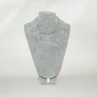 Vintage Freshwater Pearl Rose Necklace with Gold Foil Accent, Delicate Gold Chain Minimalist Elegant Jewelry Gift for Women