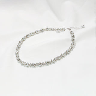 Celeste Grey & Blush Pearl Crystal Necklace