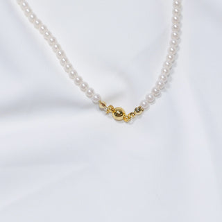 Minimalist 4mm Pearl Necklace with Magnetic Clasp