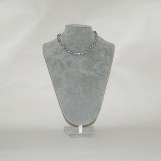 Grey Baroque Freshwater Pearl Necklace with Silver Spacers