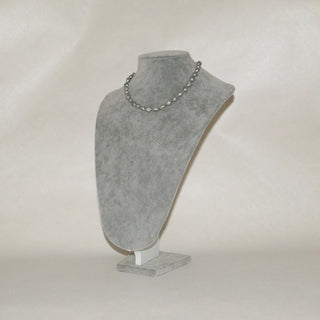 Grey Baroque Freshwater Pearl Necklace with Silver Spacers