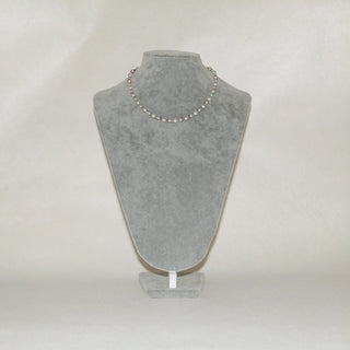 Blush Stardust Pink & White Faux Pearl Choker Necklace
