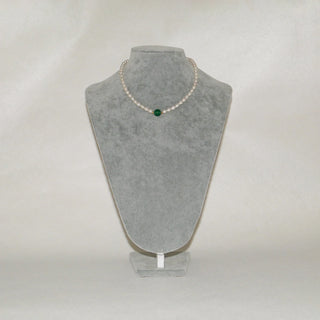 Moss Baroque Freshwater Pearl & Green Agate Necklace