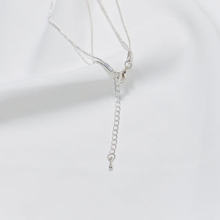 Silver-Tone Double-Strand Adjustable Slider Lariat Necklace