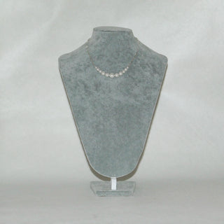 Graduated White Faux Pearl & Silver-Tone Bead Necklace