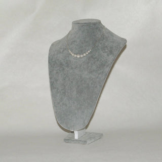Graduated White Faux Pearl & Silver-Tone Bead Necklace