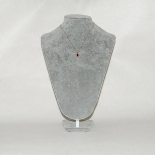 Ruby Red Stone 18K Gold Plated Sterling Silver Necklace
