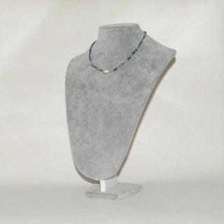 Blue Spot Jasper & Baroque Pearl Beaded Necklace