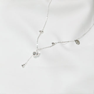 Sterling Silver Lucky Gourd & Fu Charm Y Necklace