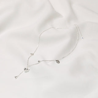 Sterling Silver Lucky Gourd & Fu Charm Y Necklace