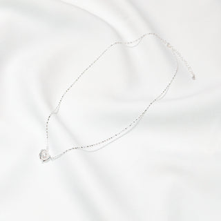 Celestial Pearl Necklace in S925 Silver with Cubic Zirconia
