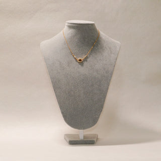 Gold-Plated Sterling Silver Tiger's Eye Halo Necklace with CZ