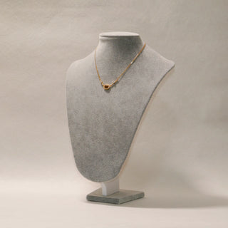 Gold-Plated Sterling Silver Tiger's Eye Halo Necklace with CZ