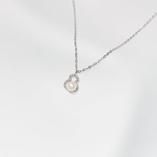 925 Sterling Silver Freshwater Pearl Lucky Gourd Pendant Necklace 40 cm + 5 cm Extender