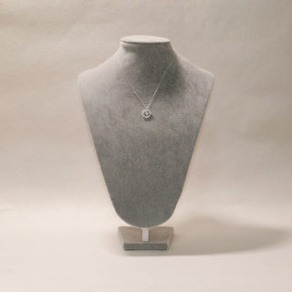 S999 Fine Silver Celestial Moon & Star Crystal Pendant Necklace