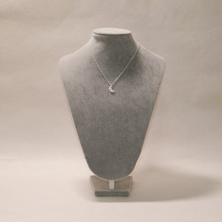 Rainbow CZ Crescent Moon Necklace in 925 Sterling Silver