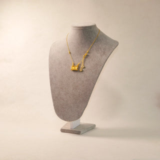Gold-Tone Longevity Lock Necklace with Crystal Floral Charms