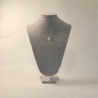 White Moonstone Donut Pendant Necklace in Sterling Silver