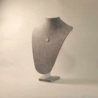 White Moonstone Donut Pendant Necklace in Sterling Silver
