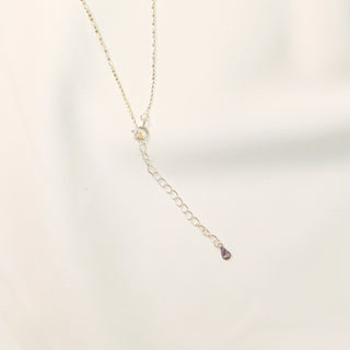 Starlit Droplet 925 Sterling Silver CZ Station Necklace