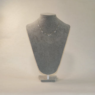 Starlit Droplet 925 Sterling Silver CZ Station Necklace
