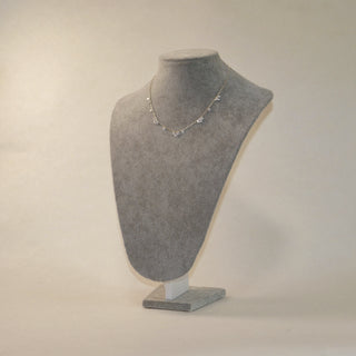 Starlit Droplet 925 Sterling Silver CZ Station Necklace